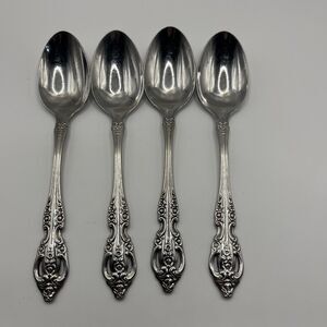 Set of 4 Oneida Community Brahm Stainless Steel Teaspoons